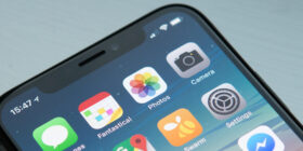 closeup of an iphone homescreen