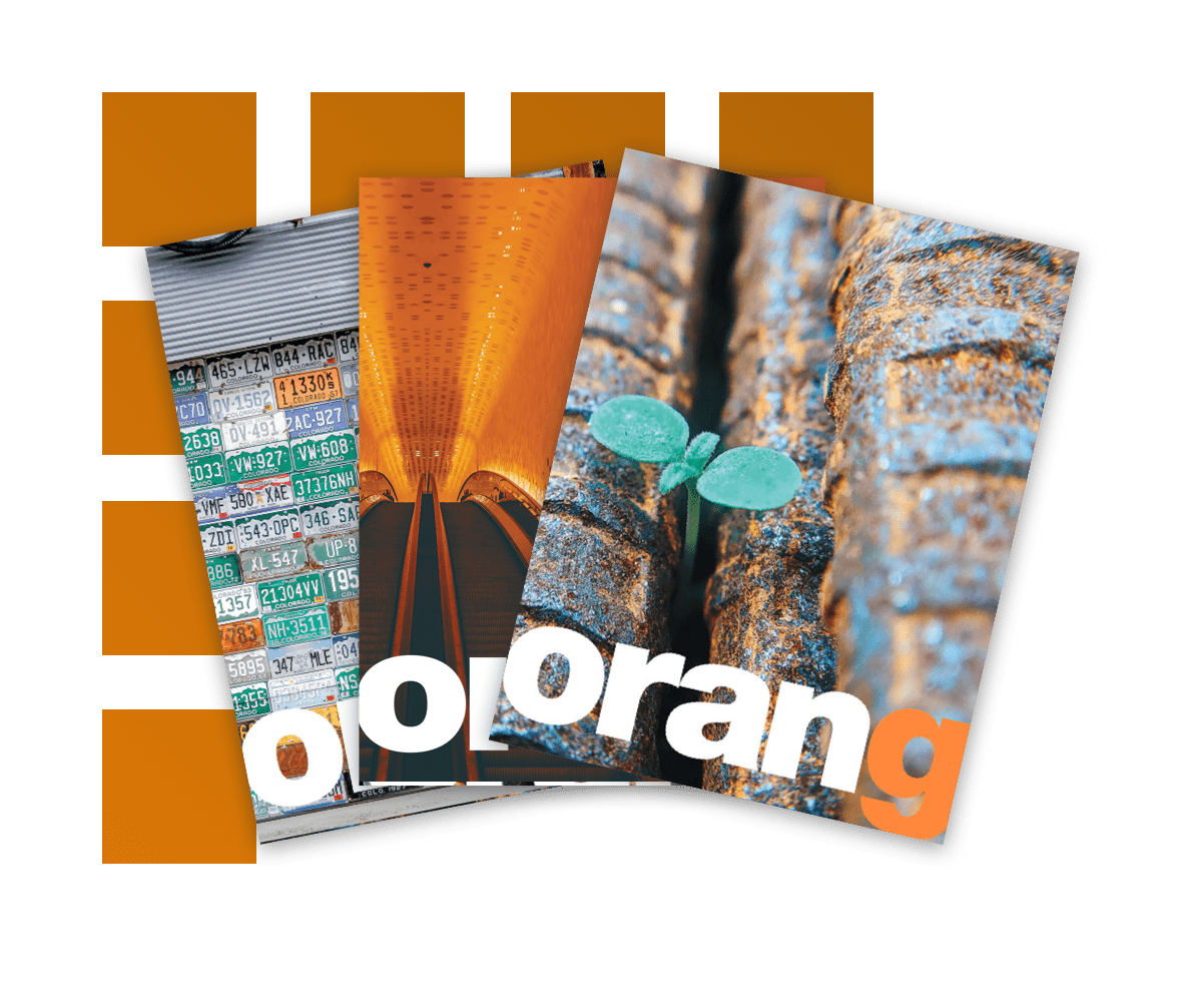 three orange magazine covers